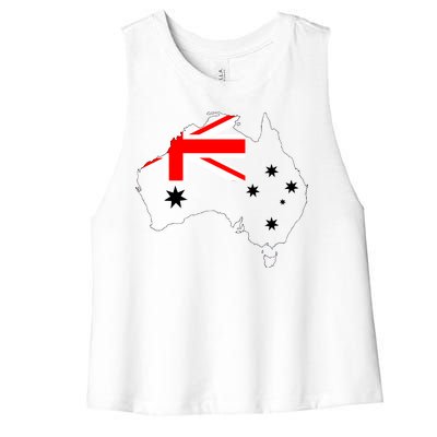 World Australia Map Flag Women's Racerback Cropped Tank