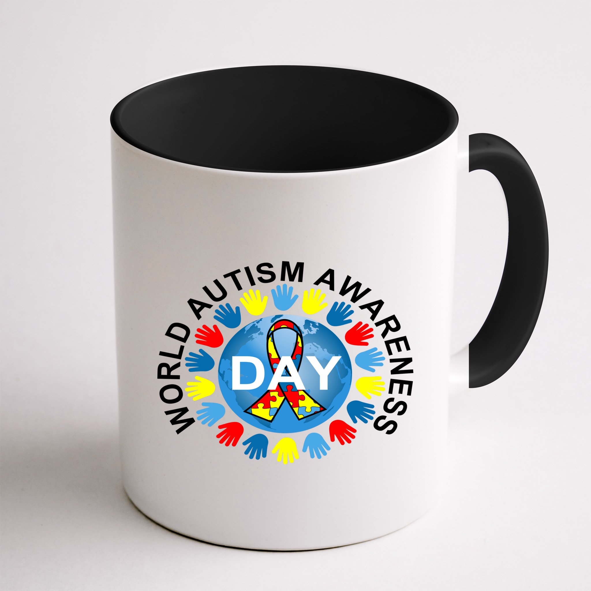 World Autism Awareness Day Earth Puzzle Ribbon Mug