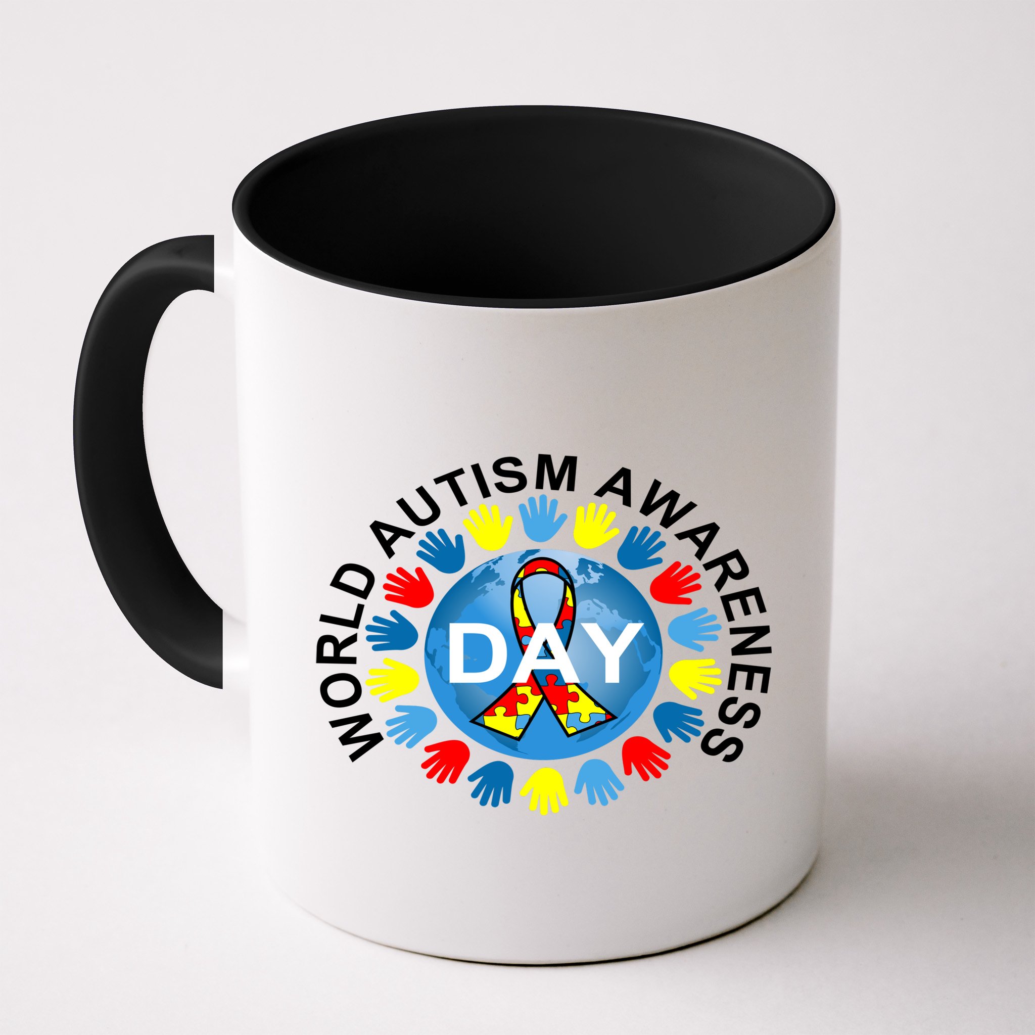 World Autism Awareness Day Earth Puzzle Ribbon Mug