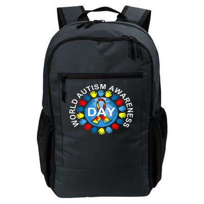 World Autism Awareness Day Earth Puzzle Ribbon Daily Commute Backpack