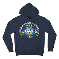 World Autism Awareness Day Earth Puzzle Ribbon Hoodie