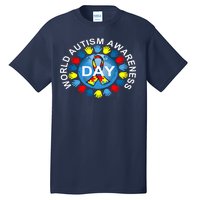 World Autism Awareness Day Earth Puzzle Ribbon Tall T-Shirt