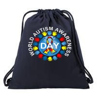 World Autism Awareness Day Earth Puzzle Ribbon Drawstring Bag