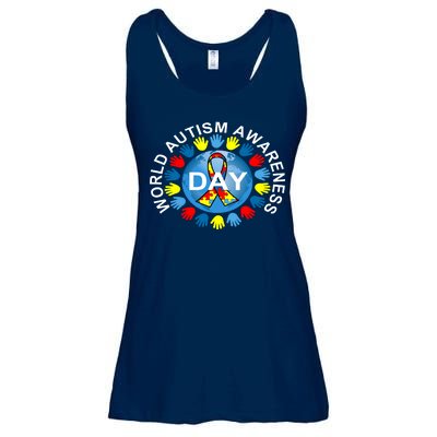 World Autism Awareness Day Earth Puzzle Ribbon Ladies Essential Flowy Tank