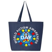 World Autism Awareness Day Earth Puzzle Ribbon 25L Jumbo Tote