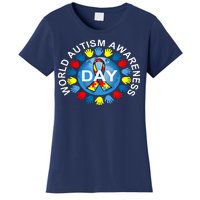 World Autism Awareness Day Earth Puzzle Ribbon Women's T-Shirt