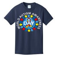 World Autism Awareness Day Earth Puzzle Ribbon Kids T-Shirt