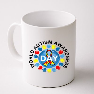 World Autism Awareness Day Earth Puzzle Ribbon Coffee Mug