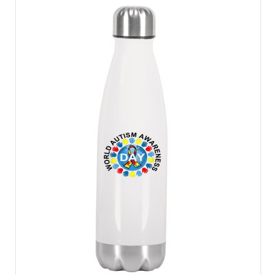 World Autism Awareness Day Earth Puzzle Ribbon Stainless Steel Insulated Water Bottle