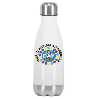 World Autism Awareness Day Earth Puzzle Ribbon Stainless Steel Insulated Water Bottle