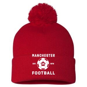 World Classic Soccer Football Arch Cup Manchester Pom Pom 12in Knit Beanie