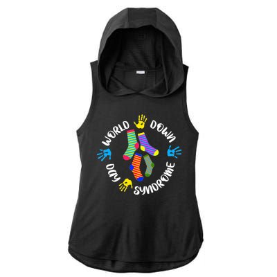 World Down Syndrome Awareness Day Ladies PosiCharge Tri-Blend Wicking Draft Hoodie Tank