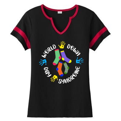 World Down Syndrome Awareness Day Ladies Halftime Notch Neck Tee