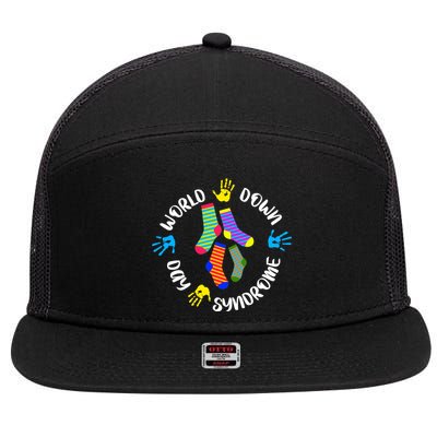 World Down Syndrome Awareness Day 7 Panel Mesh Trucker Snapback Hat