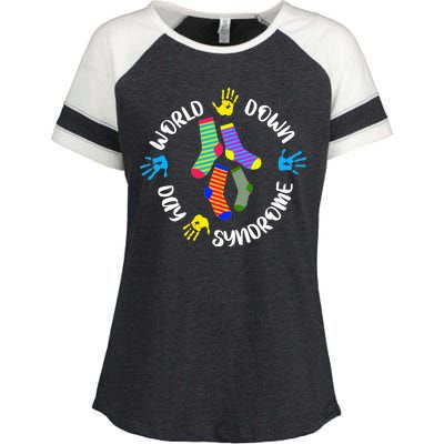 World Down Syndrome Awareness Day Enza Ladies Jersey Colorblock Tee