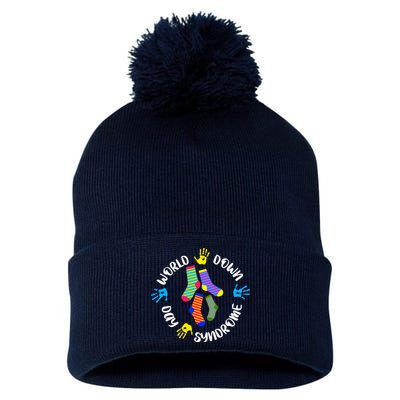 World Down Syndrome Awareness Day Pom Pom 12in Knit Beanie