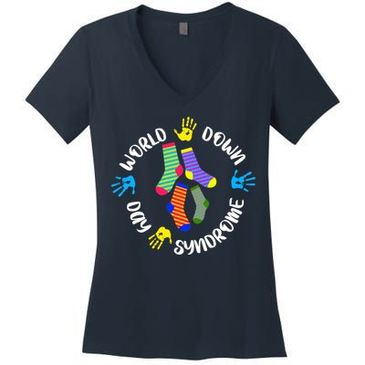 World Down Syndrome Awareness Day Women's V-Neck T-Shirt