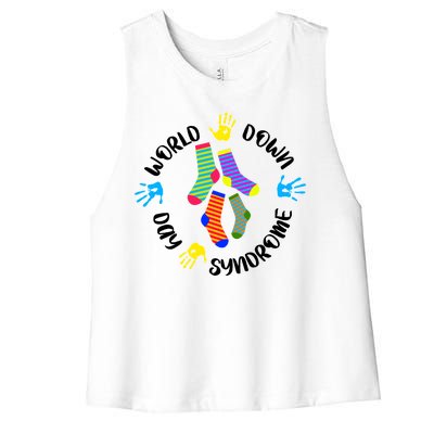 World Down Syndrome Awareness Day Women's Racerback Cropped Tank