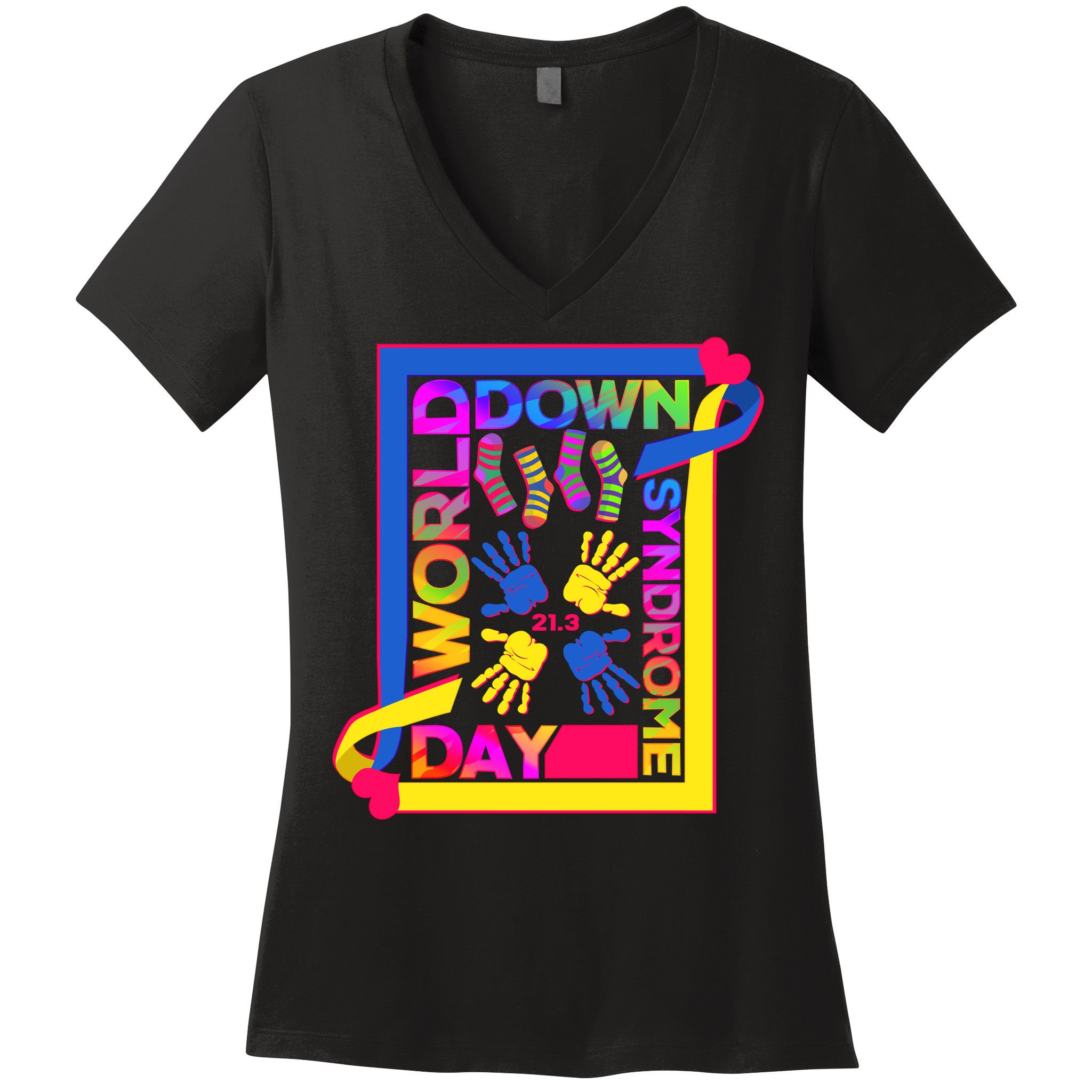 World Down Syndrome Day 21.3 Women's V-Neck T-Shirt