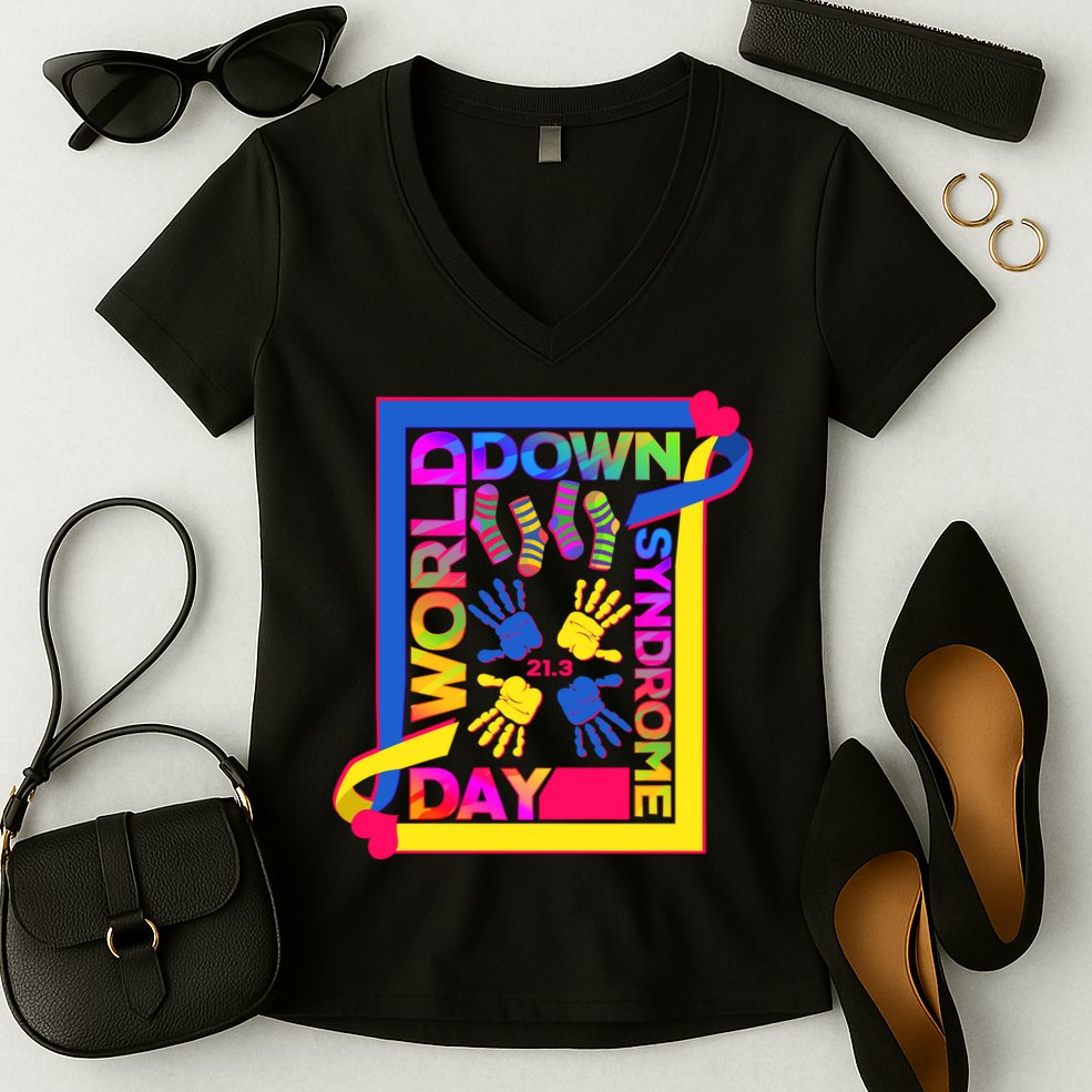 World Down Syndrome Day 21.3 Women's V-Neck T-Shirt