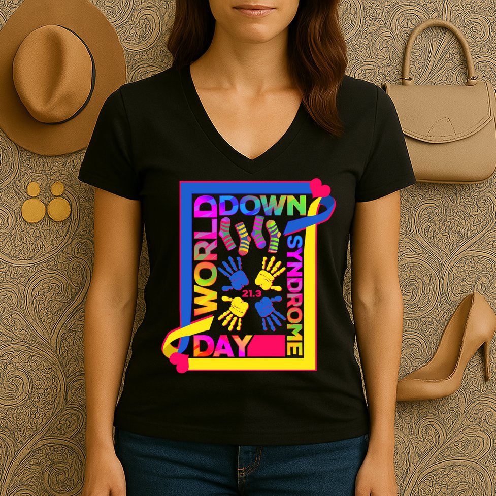 World Down Syndrome Day 21.3 Women's V-Neck T-Shirt