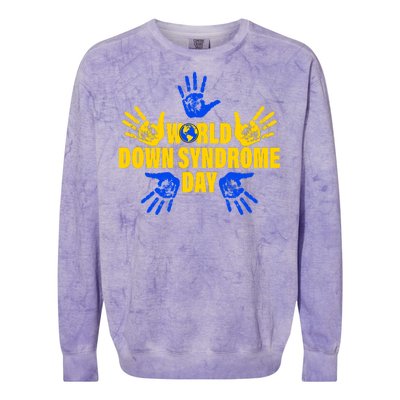 World Down Syndrome Day Hand Print Colorblast Crewneck Sweatshirt