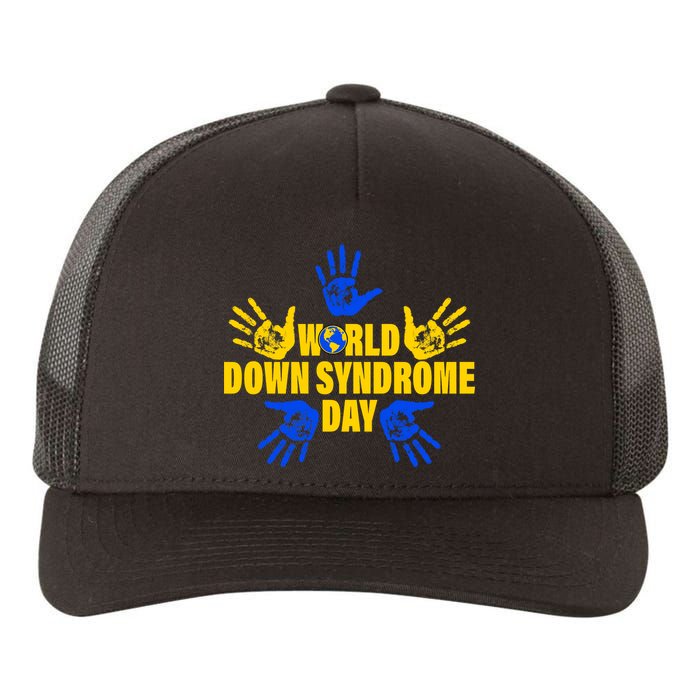 World Down Syndrome Day Hand Print Yupoong Adult 5-Panel Trucker Hat