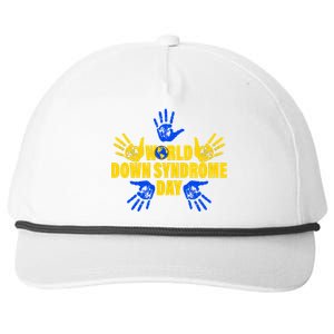 World Down Syndrome Day Hand Print Snapback Five-Panel Rope Hat