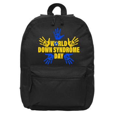 World Down Syndrome Day Hand Print 16 in Basic Backpack