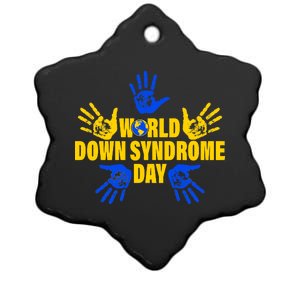 World Down Syndrome Day Hand Print Ceramic Star Ornament