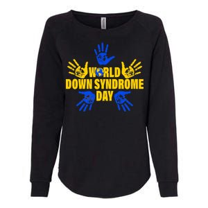 World Down Syndrome Day Hand Print Womens California Wash Sweatshirt