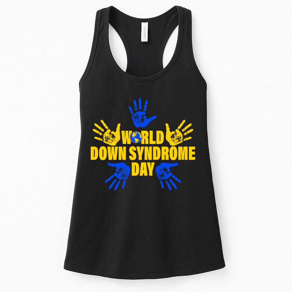 World Down Syndrome Day Hand Print Womens Tank Top