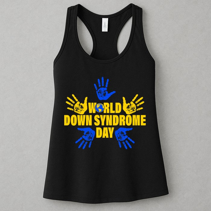 World Down Syndrome Day Hand Print Womens Tank Top