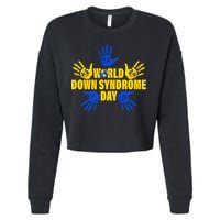 World Down Syndrome Day Hand Print Cropped Pullover Crew
