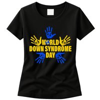 World Down Syndrome Day Hand Print Womens T-Shirt
