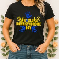 World Down Syndrome Day Hand Print Womens T-Shirt