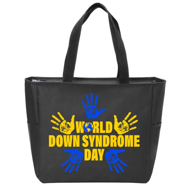 World Down Syndrome Day Hand Print Zip Tote Bag
