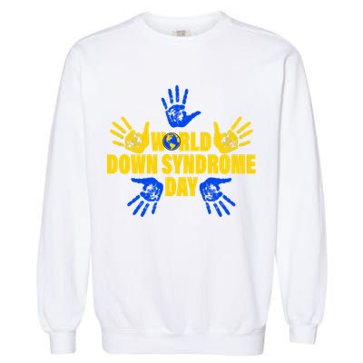 World Down Syndrome Day Hand Print Garment-Dyed Sweatshirt