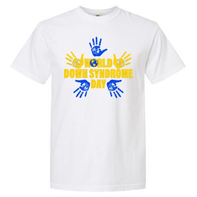 World Down Syndrome Day Hand Print Garment-Dyed Heavyweight T-Shirt