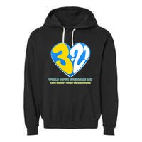 World Down Syndrome Day Love Doesn't Count Chromosomes Garment-Dyed Fleece Hoodie