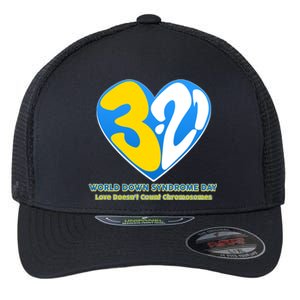 World Down Syndrome Day Love Doesn't Count Chromosomes Flexfit Unipanel Trucker Cap