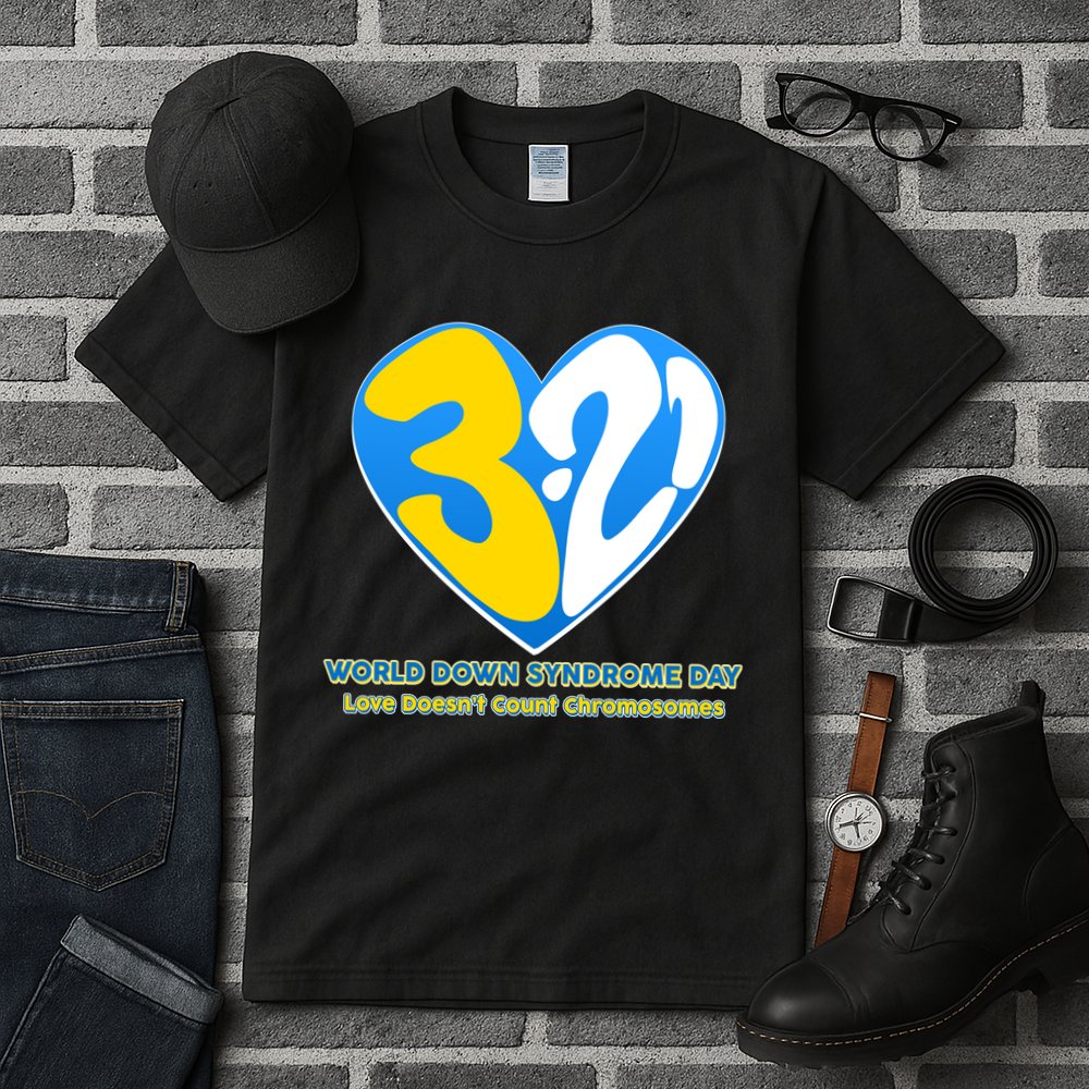 World Down Syndrome Day Love Doesn't Count Chromosomes Tall T-Shirt
