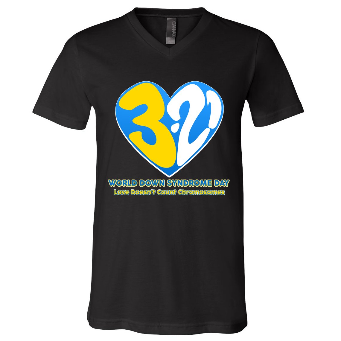 World Down Syndrome Day Love Doesn't Count Chromosomes V-Neck T-Shirt