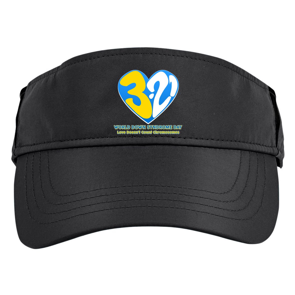 World Down Syndrome Day Love Doesn't Count Chromosomes Adult Drive Performance Visor