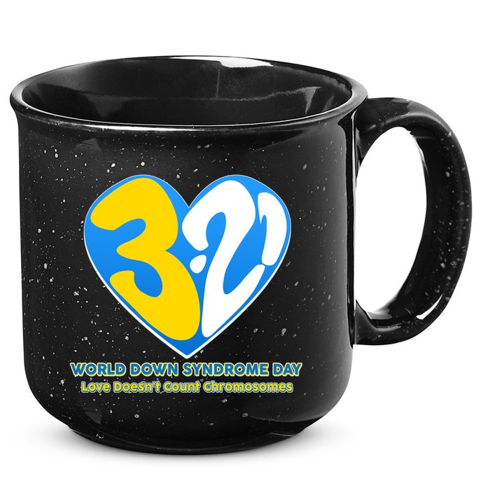 World Down Syndrome Day Love Doesn't Count Chromosomes 15oz Campfire Ceramic Mug