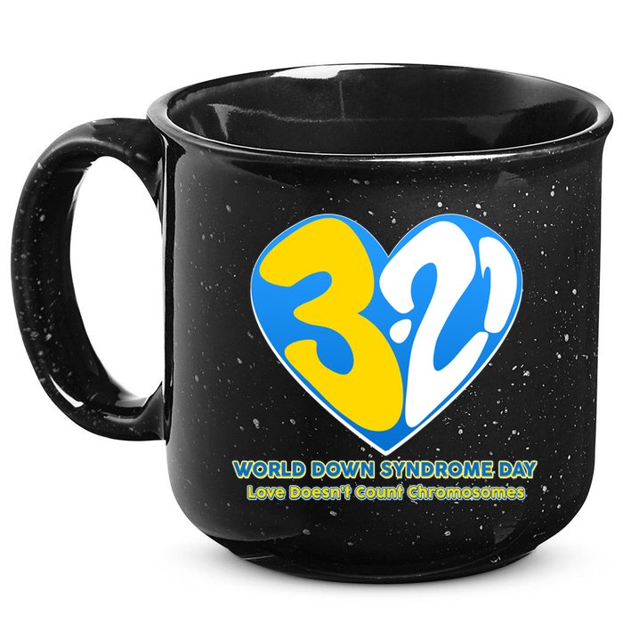World Down Syndrome Day Love Doesn't Count Chromosomes 15oz Campfire Ceramic Mug