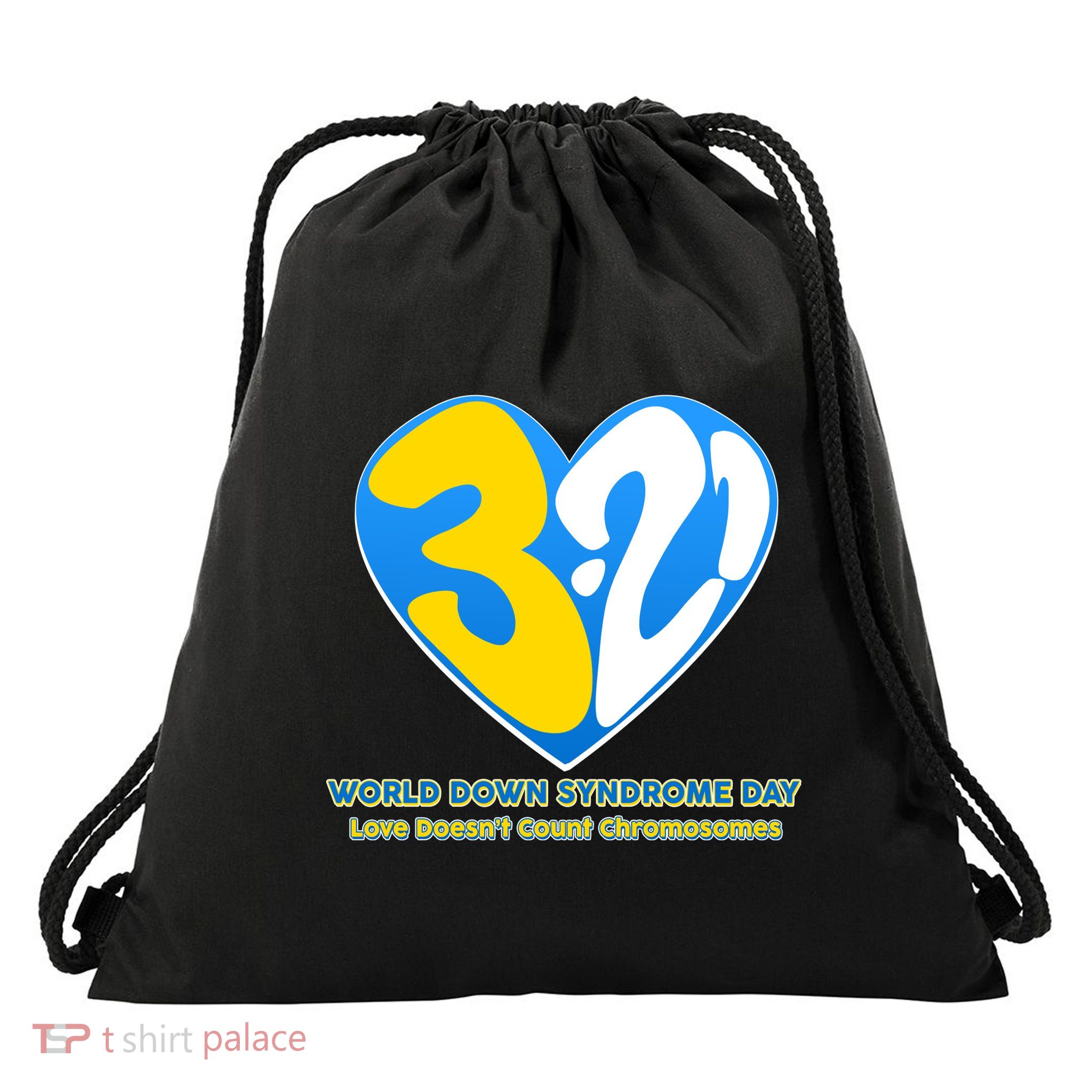 World Down Syndrome Day Love Doesn't Count Chromosomes Drawstring Bag