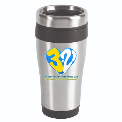 World Down Syndrome Day Love Doesn't Count Chromosomes 16oz Travel Tumbler