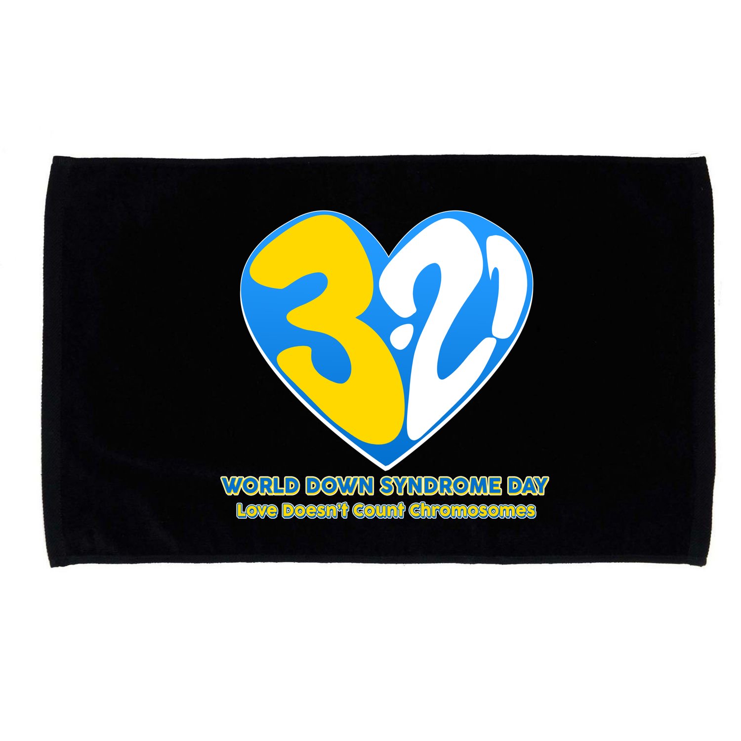 World Down Syndrome Day Love Doesn't Count Chromosomes Microfiber Hand Towel