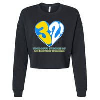 World Down Syndrome Day Love Doesn't Count Chromosomes Cropped Pullover Crew